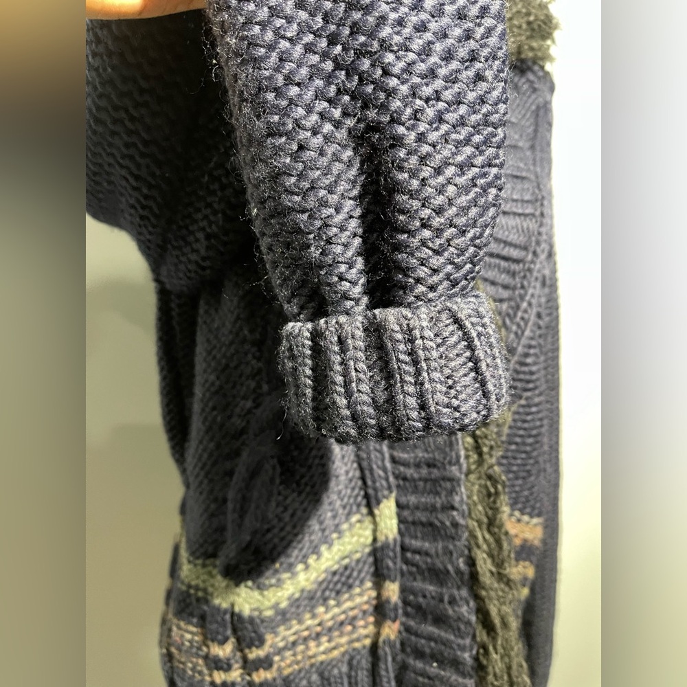 Free People Navy Cardigan with Faux Fur Collar - Picture 8 of 14